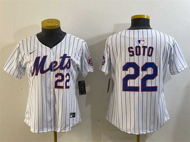 Womens New York Mets #22 Juan Soto White 2024 Home Limited Stitched Jersey